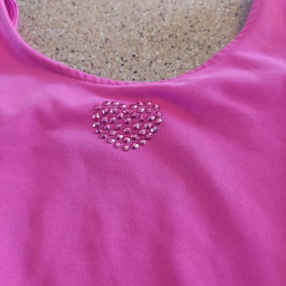 Pink sequins bling gymnastics dance Leotard bright fun cute small dollies & me - Picture 3 of 9